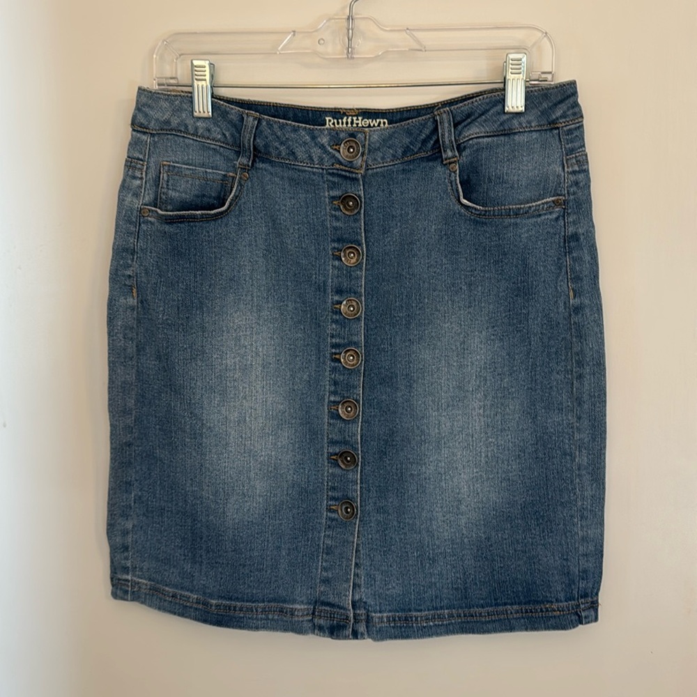 Ruff Hewn Denim Stretch Skirt Size 8